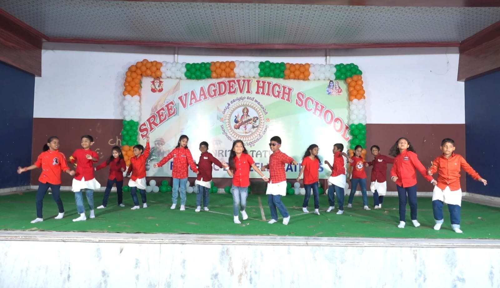 Students performing at Republic Day celebration, Sree Vaagdevi High School
