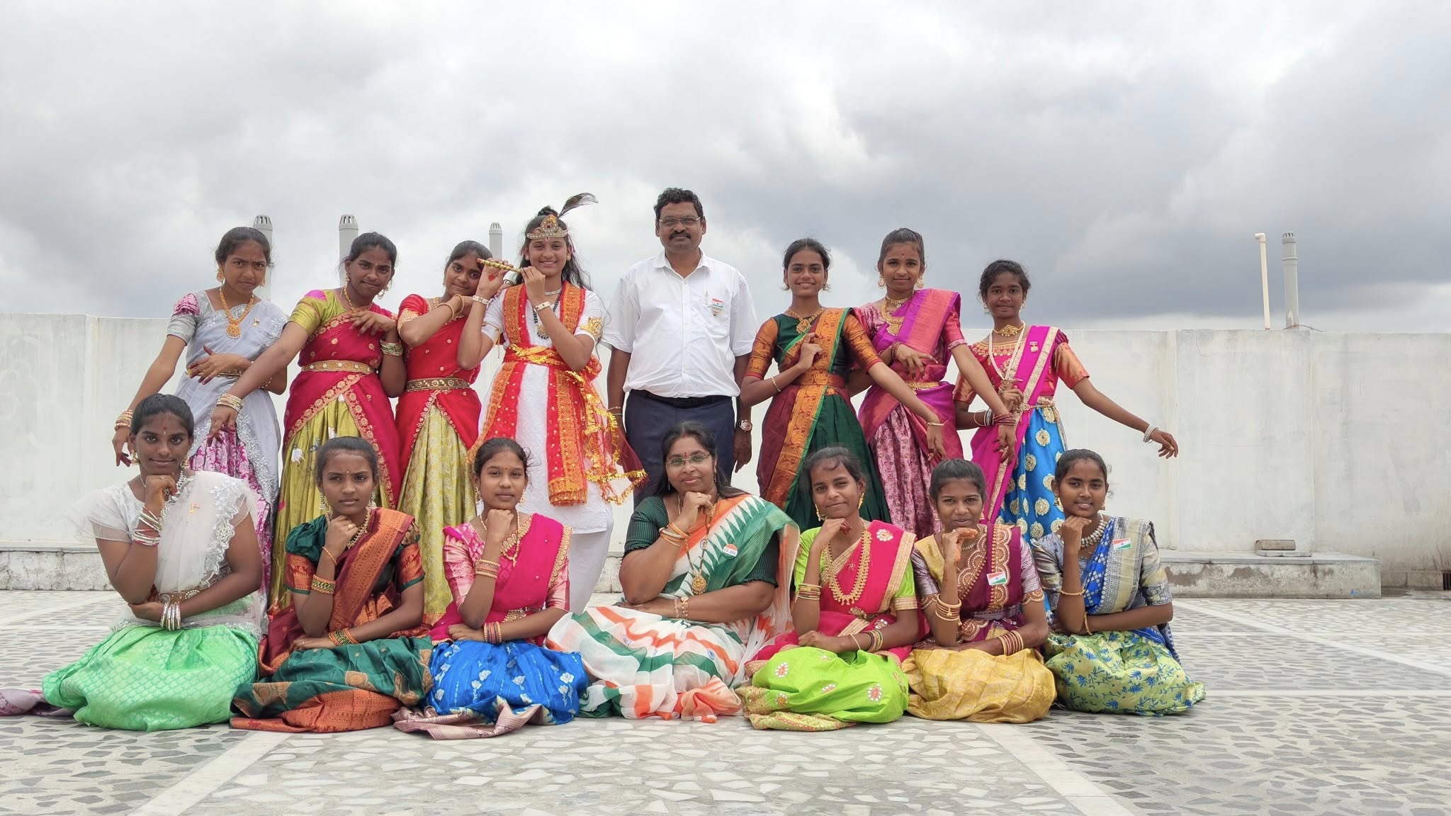 Teachers and students together at Sree Vaagdevi High School